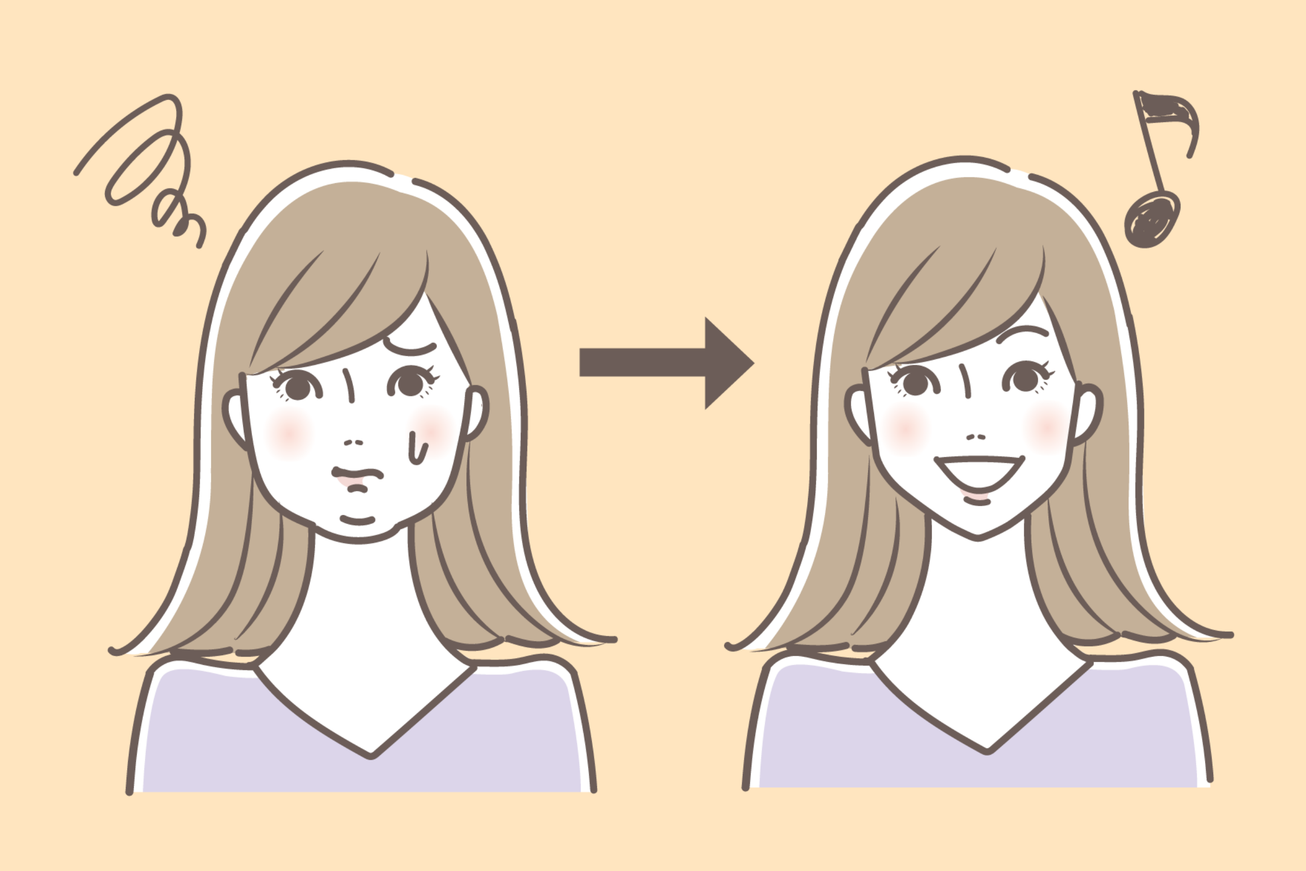 女性が小顔に変化する画像